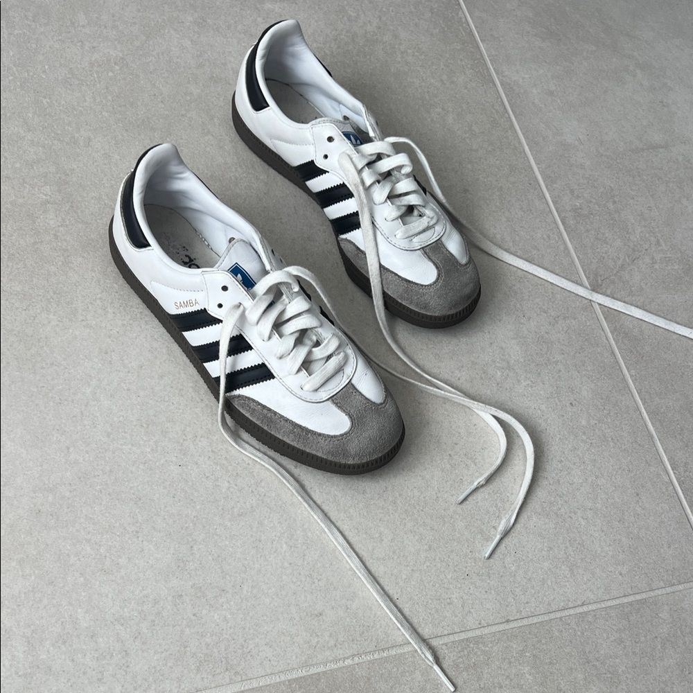 Adidas Samba White and Black Sneakers